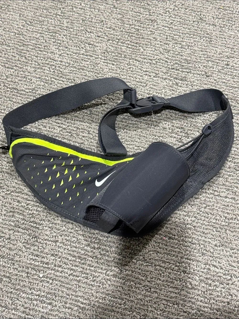 Nike Black Waist Pack with Neon Yellow Trim